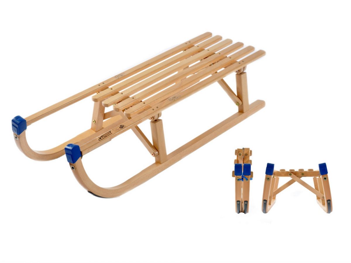 100 cm Spetebo COLINT slitta in legno Davos slitta in legno testata TÜV classica slitta per bambini in legno di faggio 