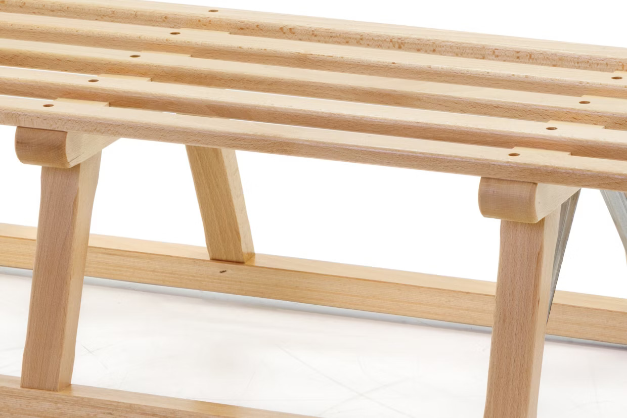 Slittino Davos di legno 110cm Rosso - Image 3