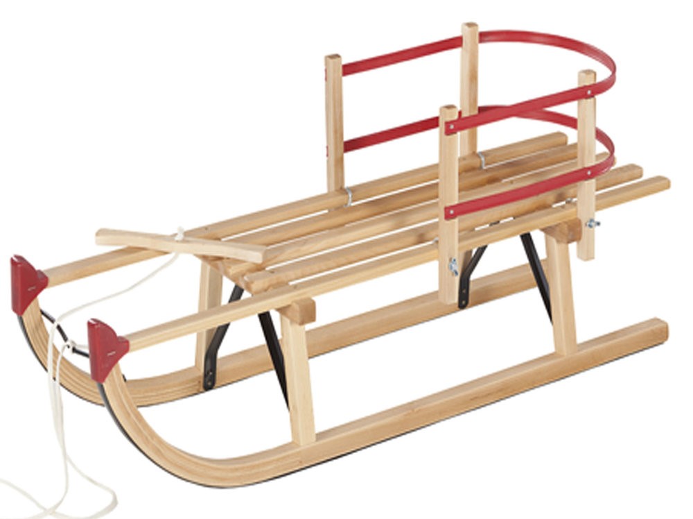 Slittino Pinolino Davos In Legno Di Faggio - 100 Cm - Portata 90 Kg - TÜV GS