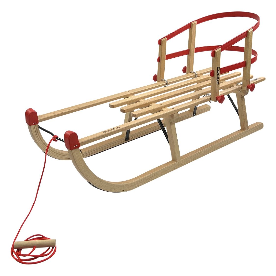 Slitta Da Neve Monzana Per Bambini - Bob Con Freni E Schienale, Portata 75kg, Rosso/Nero