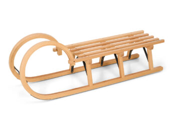 Slitta in legno con corna tradizionale 110cm Alpina Fun