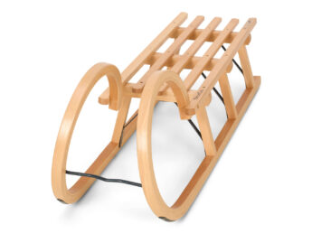 Slitta in legno con corna tradizionale 110cm Alpina Fun - immagine 2