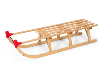Slittino Davos di legno 110cm Rosso