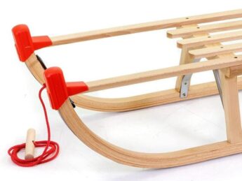 Alternative view of Slittino Davos di legno 110cm Rosso