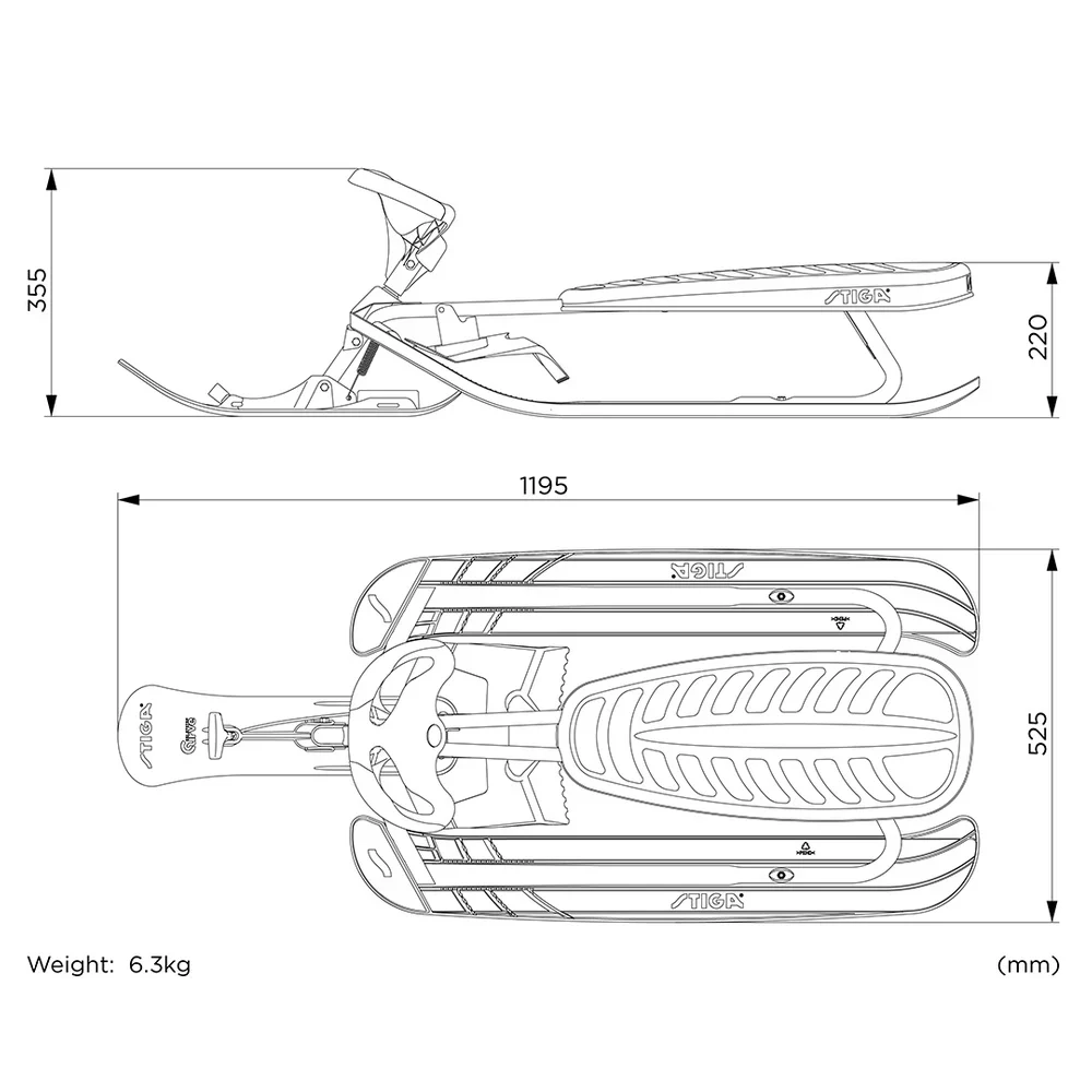 Slittino Bob Stiga Snowracer Color PRO BIO AQUA - immagine 2