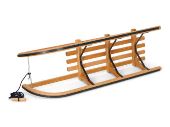 Slittino in legno Gloco Davos 110cm con schienale nero - immagine 4