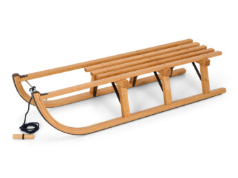 Slittino in legno Gloco Davos 110cm con schienale nero - immagine 3