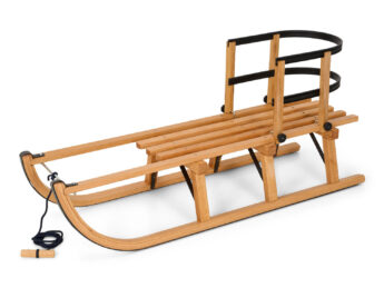 Slittino in legno Gloco Davos 110cm con schienale nero