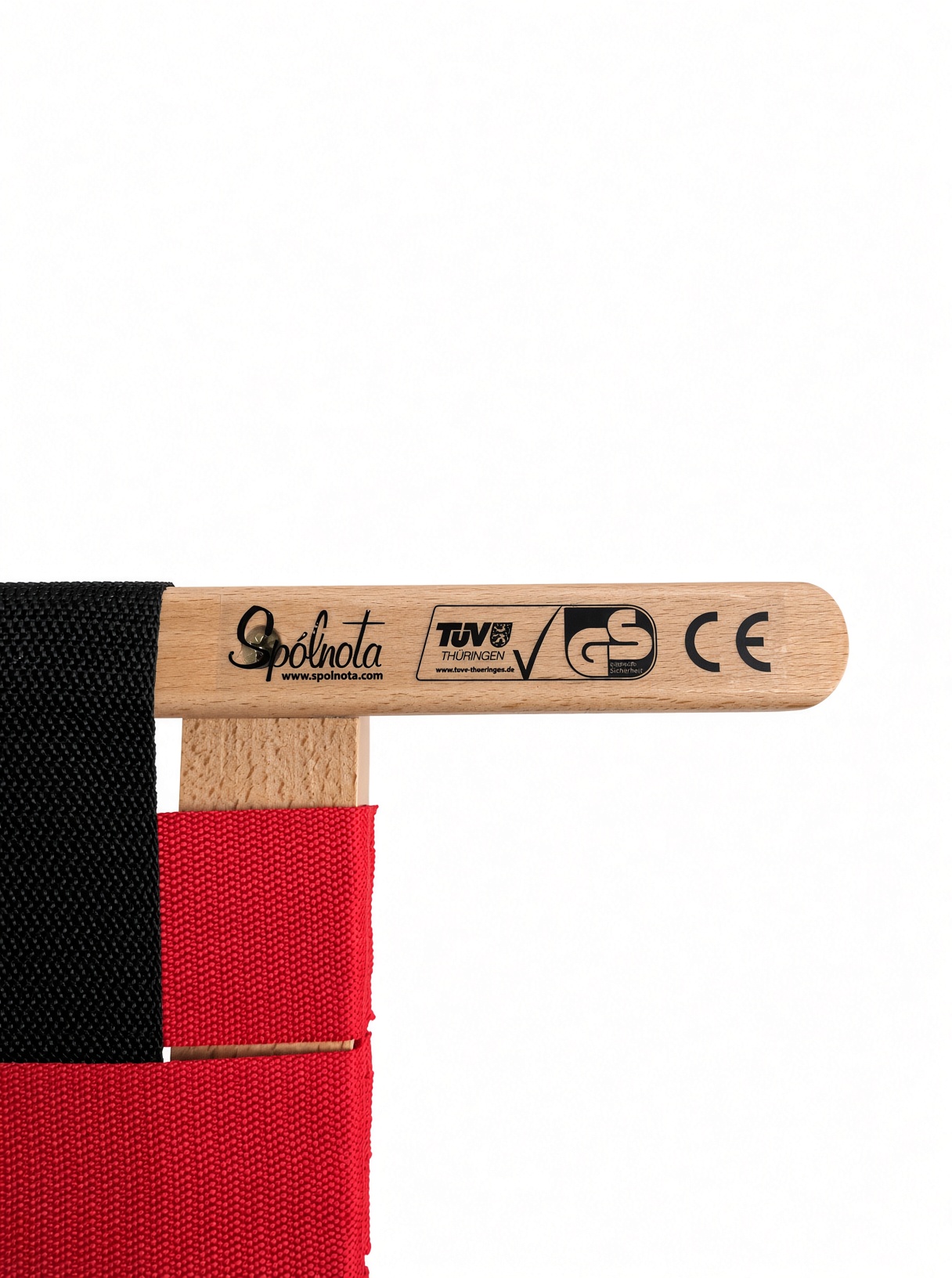 Slittino di legno tradizionale Spolnota Tatry 110cm con schienale nero - immagine 2